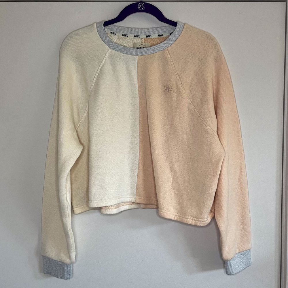 BRAND NEW | Madewell | MWL Airyterry Colorblock Crop Sweatshirt - Picture 6 of 8